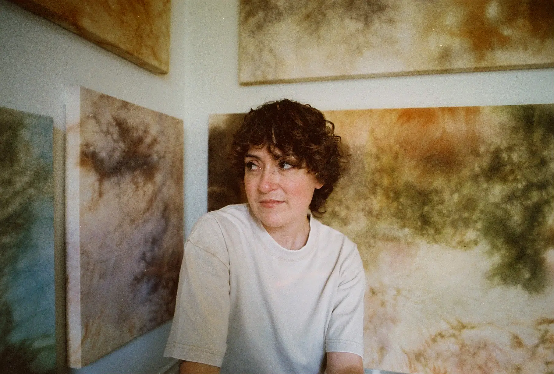 Artist Cassidy Waring in her studio